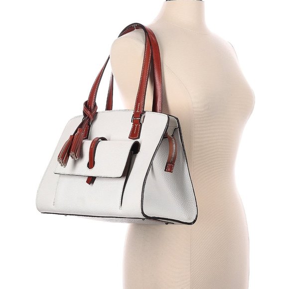 HTF EUC Premium Vintage Dooney & Bourke Pebble Leather Satchel Shoulder Bag - Picture 1 of 12